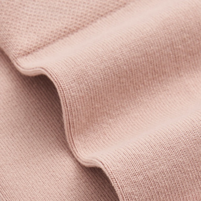 Close-up of dusky pink bamboo knit